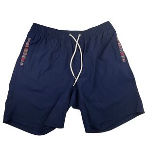 Wowie Men's Nomad 7" Shorts Blue Drawstring Stretch Performance Aztec Large